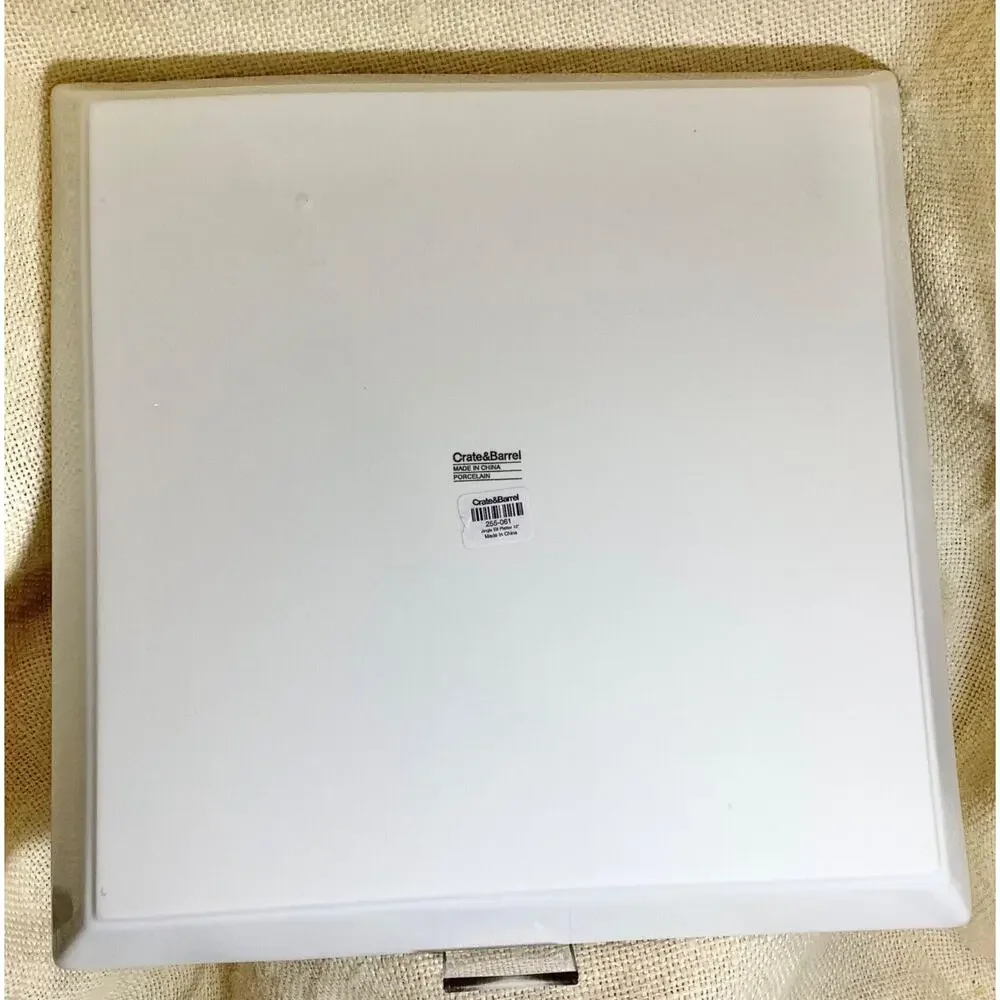 CRATE & BARREL 12 inch square JINGLE ELF holiday serving platter